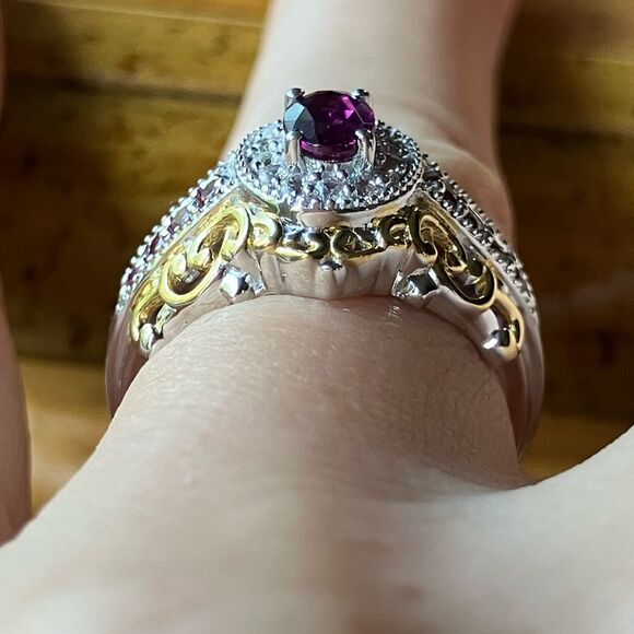 Natural Ember Garnet Sterling Silver Ring Size 6 - Picture 2 of 9